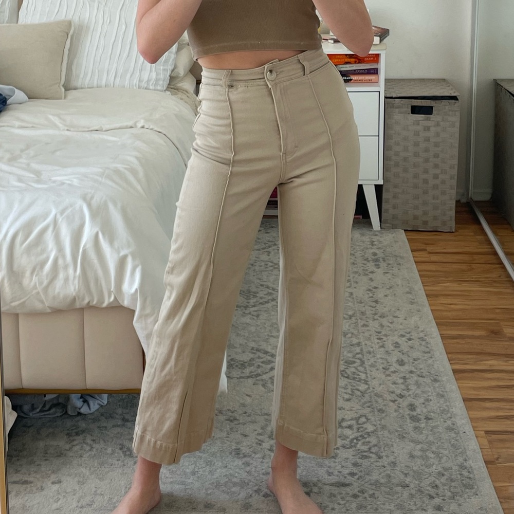 Glassons beige high waisted wide leg pants